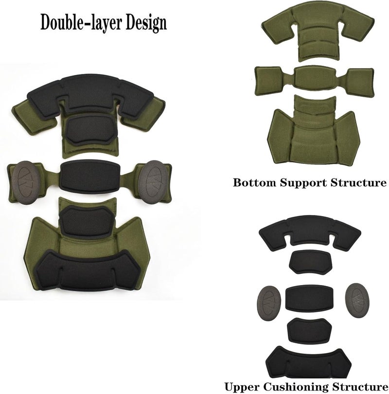Hdlsina Helmet Cover Cloth,Adjustable Dial Suspension System Chin Strap Tactical Helmet Retention System Chin Strap and Airsoft Helmet Padding Kit Universal EVA Foam Pads Set - Image 4